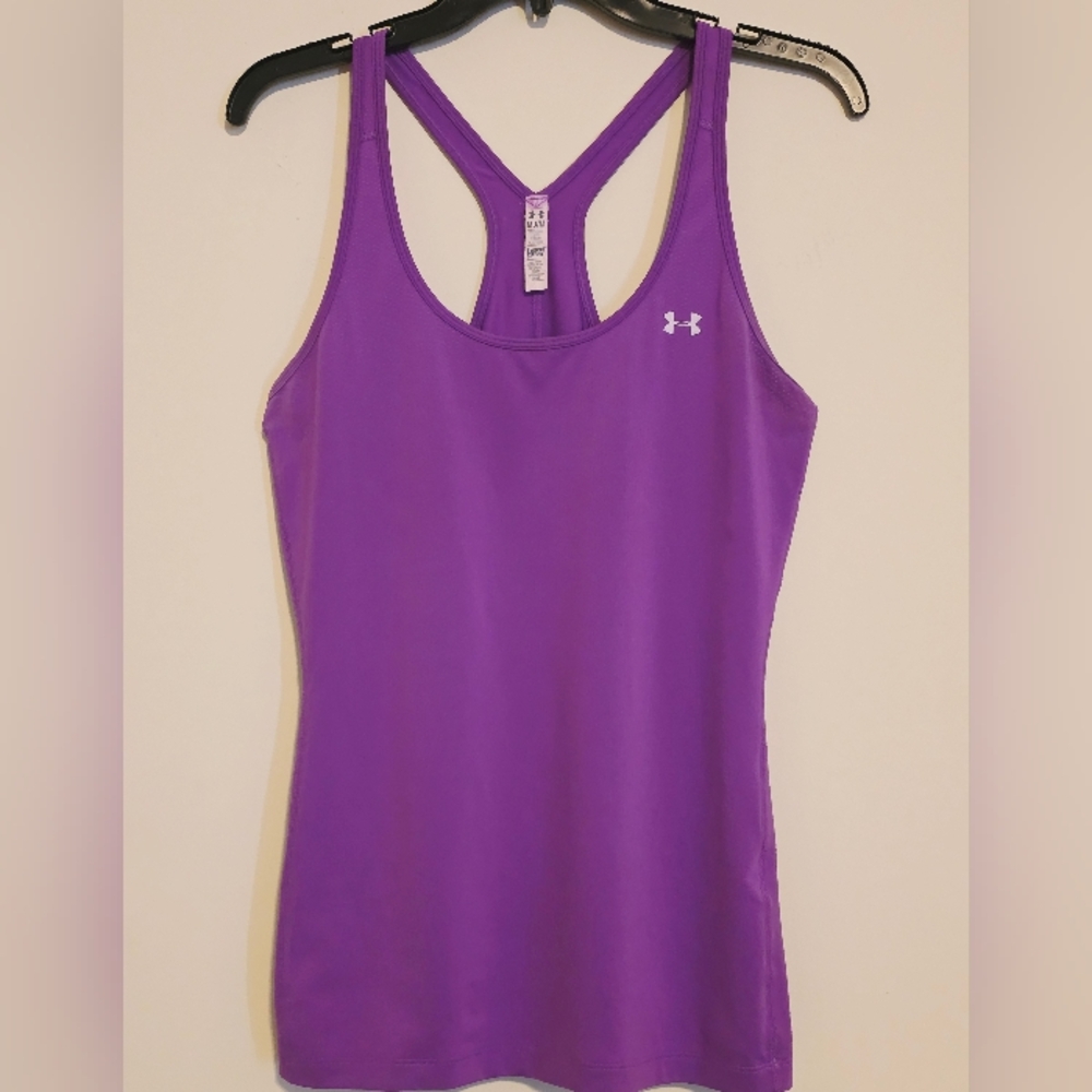 Under Armour HeatGear Purple Racerback Tank Women's M Compression Moisture Wick
